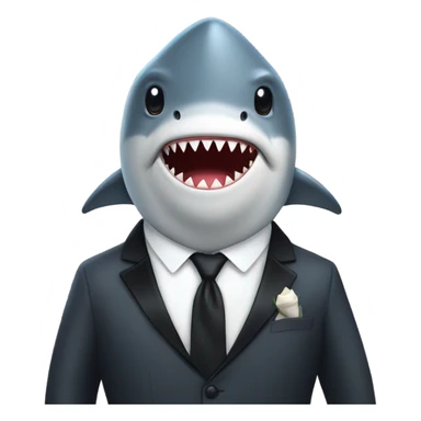 Shark wearing a tuxedo sticker