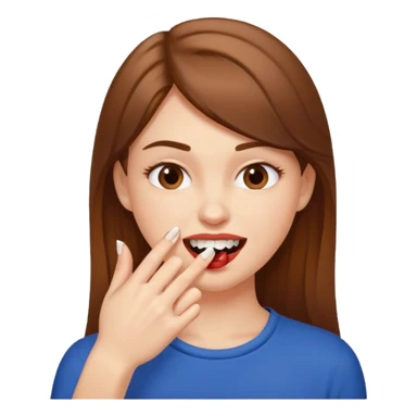 Une fille brune et blanche qui se mord l'ongle avec ses dents comme si elle draguait qqn sticker