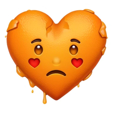 Make this broken red heart emoji 💔 orange sticker