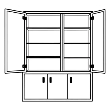 Empty open cabinets  sticker