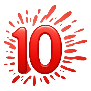 Bold red number 10000 with energetic double underlines like the 100 emoji, vibrant and dynamic design conveying extreme approval and excitement sticker