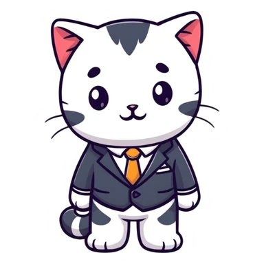 kitten in a suit sticker