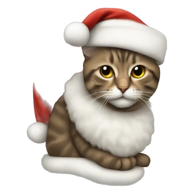 Cat wearing Santa Claus costume  sticker