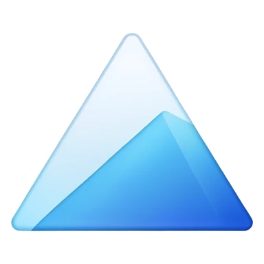give me an emoji for a triangle with a line in it thats white with somew cool blue around it sticker