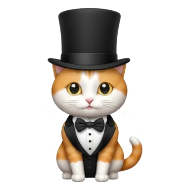 cat wearing a tophat sticker