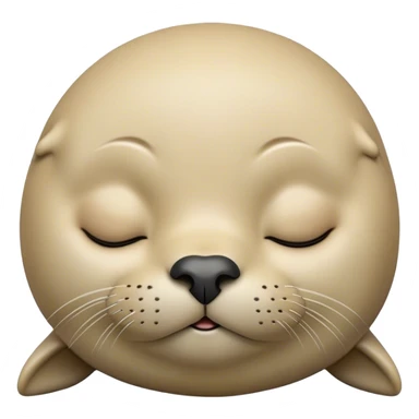 Meme-Worthy cute Sleeping Seal Portrait Emoji, Head resting peacefully with a contented smile, showcasing a luxuriously smooth, glossy form and eyes gently closed in serene slumber, Simplified yet hilariously adorable features, highly detailed, glowing with a soft, drowsy ocean light, high shine, relaxed and utterly lovable, stylized with an air of playful laziness, bright and heartwarming, soft glowing outline, capturing the essence of a sleeping seal that feels destined to become the next viral sensation of adorable rest! sticker