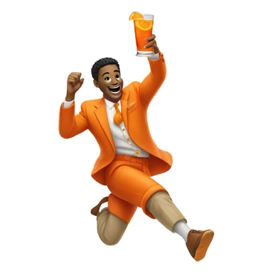 Jumping with aperol spritz  sticker