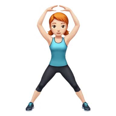Ginger gym girl shiny stretching arms sticker