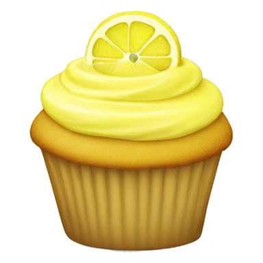 Lemon cupcake topped with lemon slice sticker