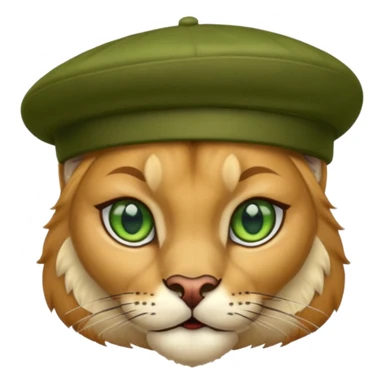 Cougar wearing a beret  sticker