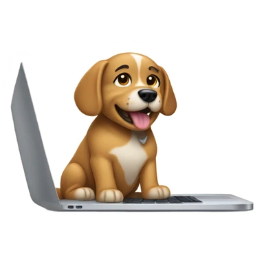 The dog works on a mac sticker