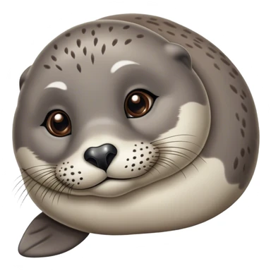 Cute, Disney-style harbor seal laying down sticker