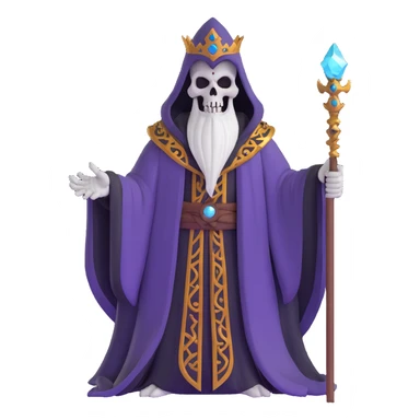 Ainz Ooal Gown undead lich with magical staff and ornate robe sticker