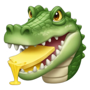 Crocodile qui mange un butter sticker