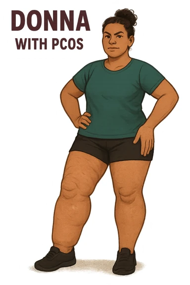 dONNA CON PCOS CHE COMBATTE LE SUE GAMBE GONFIE sticker