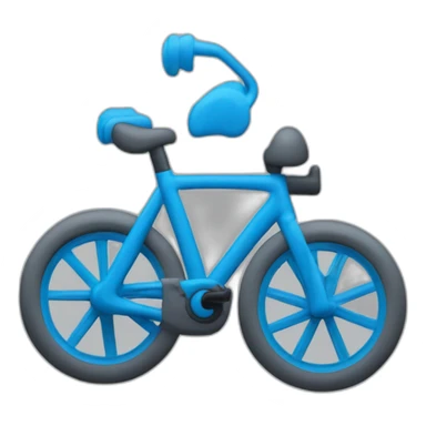 Un vélo Bleu sur un toit gris sticker