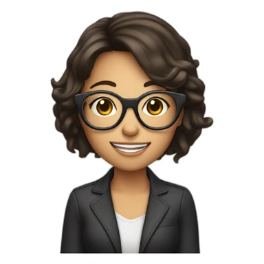 brunet girl in glasses sing at mic sticker