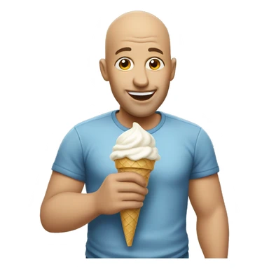 Bald guy eating ice cream  sticker