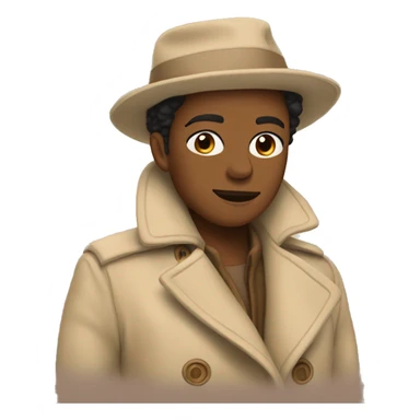 beige sherpa trench coat sticker