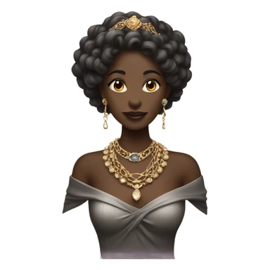 dark-skinned lady with jewelry sticker