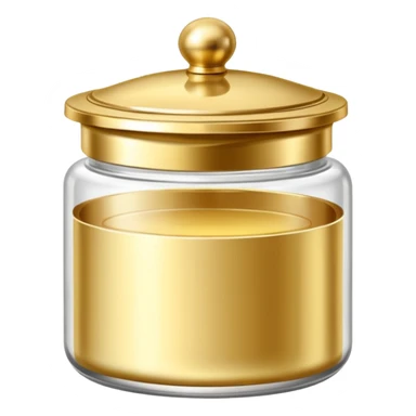 Produtos de beleza delicado com tampa dos potes dourados e fundo transparente pra usar como figurinha sticker