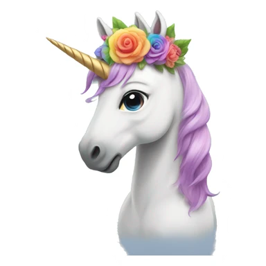  rainbow unicorn with flower crown sticker