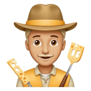 A man wearing a cheese-cutter style hat with a hopeful expression. sticker