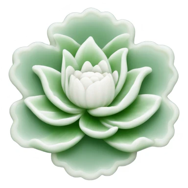 A white Chinese style water-lily-patterned jade ornament sticker