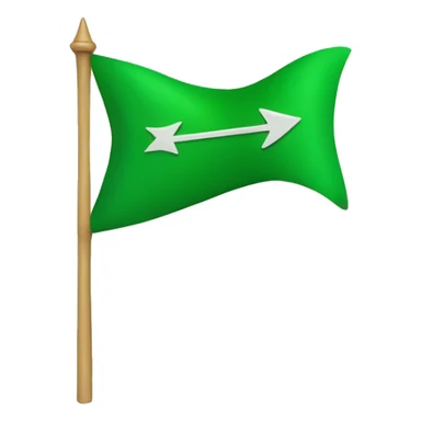Green flag with three arrows and 12 arrows sticker