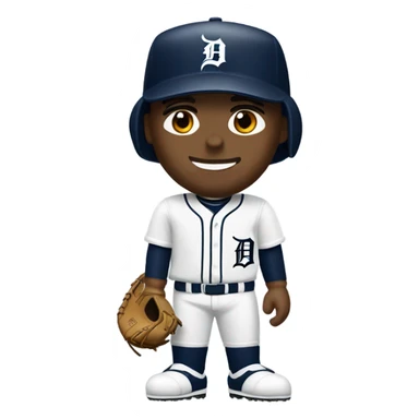 White baseball player Detroit tigers sticker