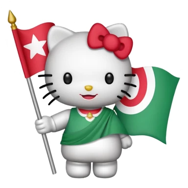 Hello kitty holding somaliland flag sticker