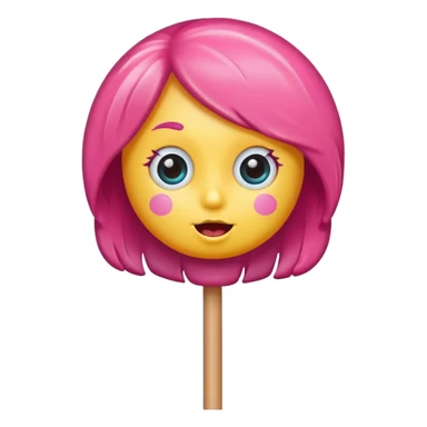cute lollipop with eyes and mouth hair and personality sticker