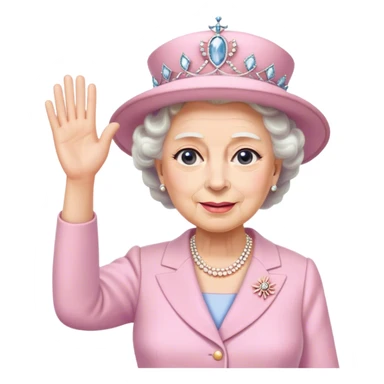 
Queen Elizabeth waves in pastel clothes sticker