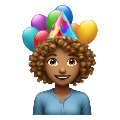 Happy birthday girl curly hair sticker