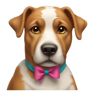 a dog with a bow on his head sticker