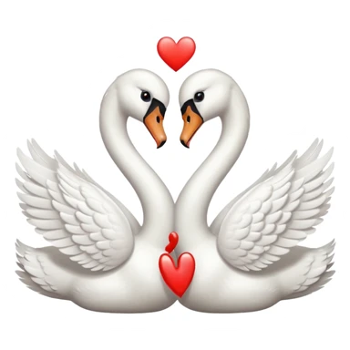 Two swan making a heart 💗 emoji sticker