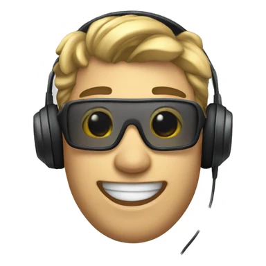 gamer with headset smiling sticker