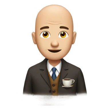 Good morning dad, bald head with coffee sticker