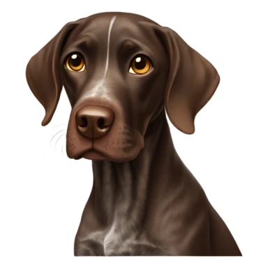 Small brown German short haired pointer with a sarcastic look on her face  sticker