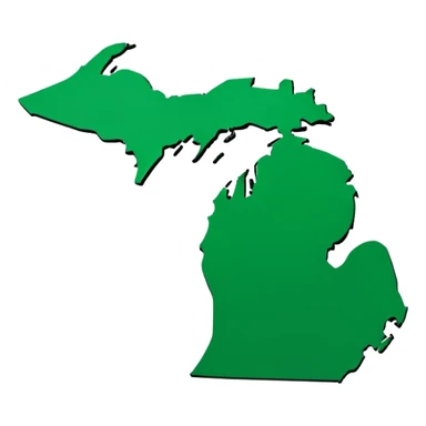 Michigan state shape with Flint location marked sticker