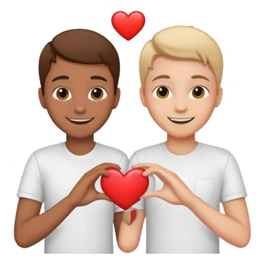 Создай очень счатливых 24 учиников показывающих сердечко в белой рубашке sticker