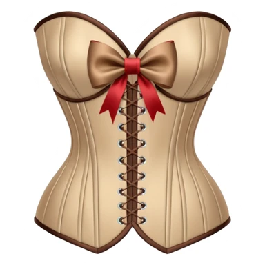 brown beige corset with bow sticker