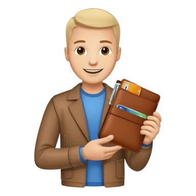 ligth man with wallet in hand sticker