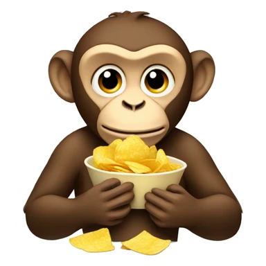 monkey eating chips sticker
