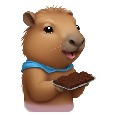 Baby capybara eating chocolate   sticker