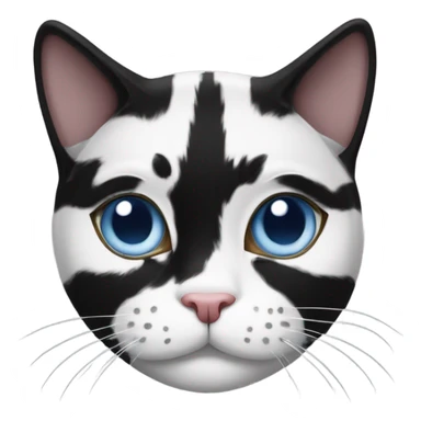 Black and white cat with only his neck white not on his face sticker