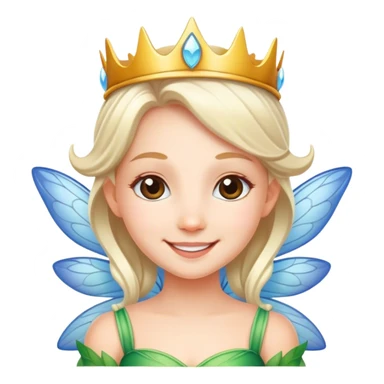 Cute smiling fairy queen with white outline sticker
