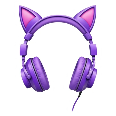 purple gaming headphones with cat ears sticker