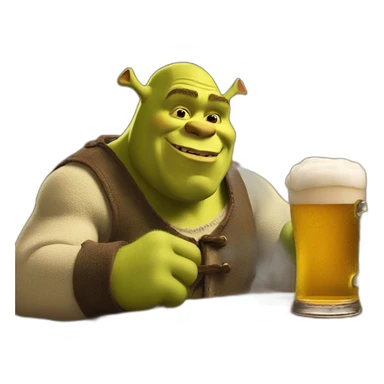 Shrek qui boit une bierre sticker