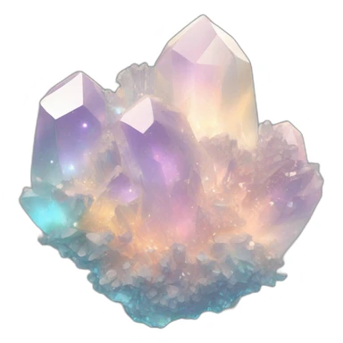 Sparkly glossy Pastel whitish iridescent glass nebula glass crystal cluster sticker